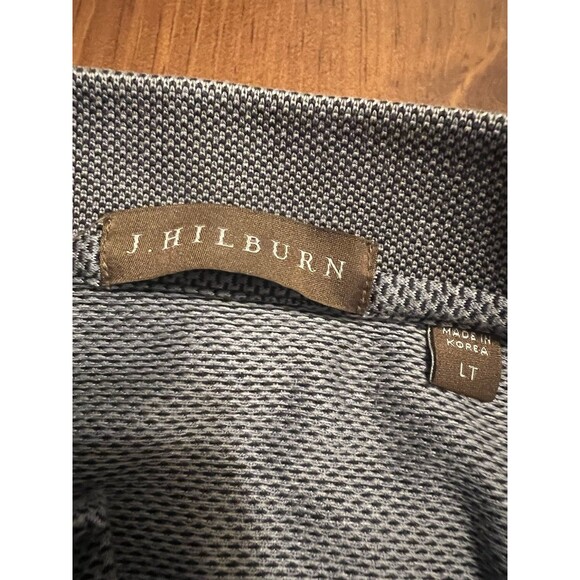 J. Hilburn Mens Polo Shirt LT Gray Textured Knit Cotton Blend Large-Tall - Picture 2 of 5